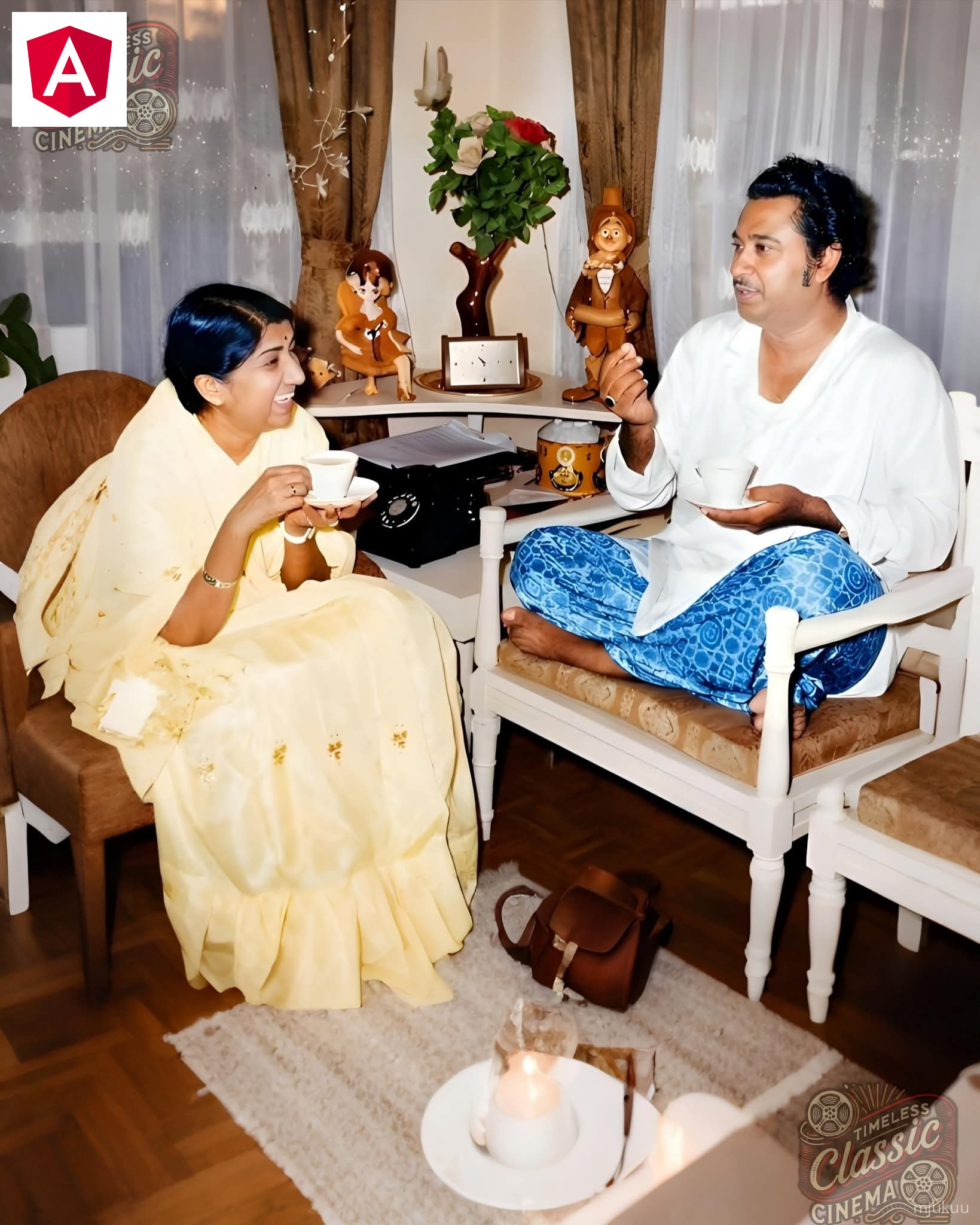 This candid home moment of Lata Mangeshkar and Kishore Kumar feels