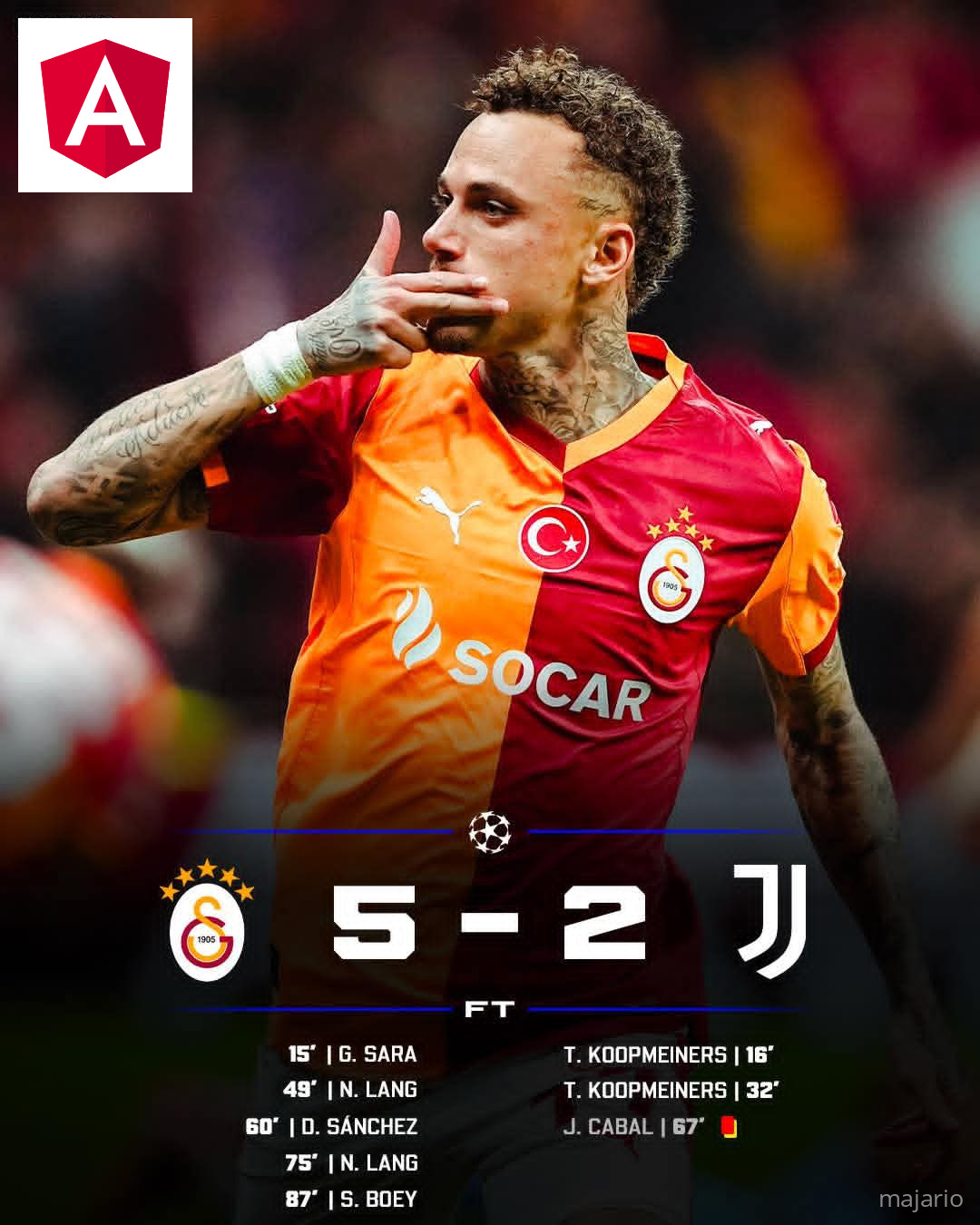 𝐆𝐀𝐋𝐀𝐓𝐀𝐒𝐀𝐑𝐀𝐘 𝐌𝐀𝐊𝐄 𝐈𝐓 𝐅𝐈𝐕𝐄! ❤️💛🖐🏼  𝐖𝐇𝐀𝐓 𝐀 𝐆𝐀𝐌𝐄! 🍿